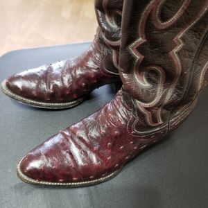 Wine Ostrich Cowboy boot